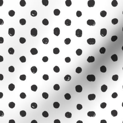 Black and White Scribble Dot - Small
