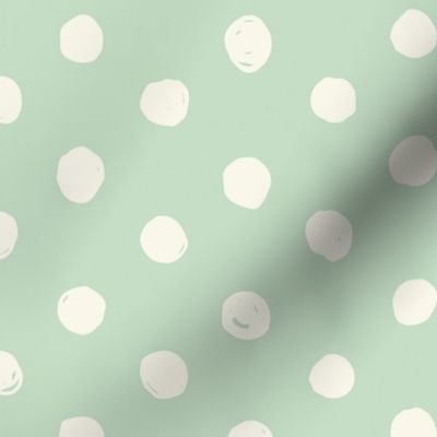 Mint & Cream Scribble Dot - Medium