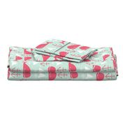 Anchors Away!  Whales // pink and green whale nautical fabric cute whales ocean sailbaots