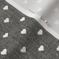 tiny hearts on charcoal grey textured background (small print)