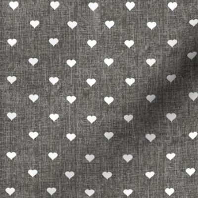 tiny hearts on charcoal grey textured background (small print)