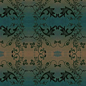 "Aqua & Rust Botanical Weave"