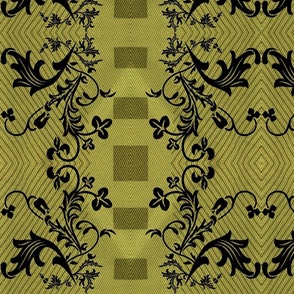 "Liza's Olive Green Leaf Pattern"