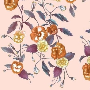 Pansy Peony Autumn Orange Peach // large