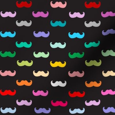 Black Rainbow mustache pattern