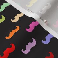 Black Rainbow mustache pattern