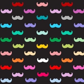 Black Rainbow mustache pattern