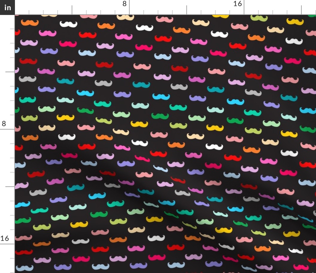 Black Rainbow mustache pattern