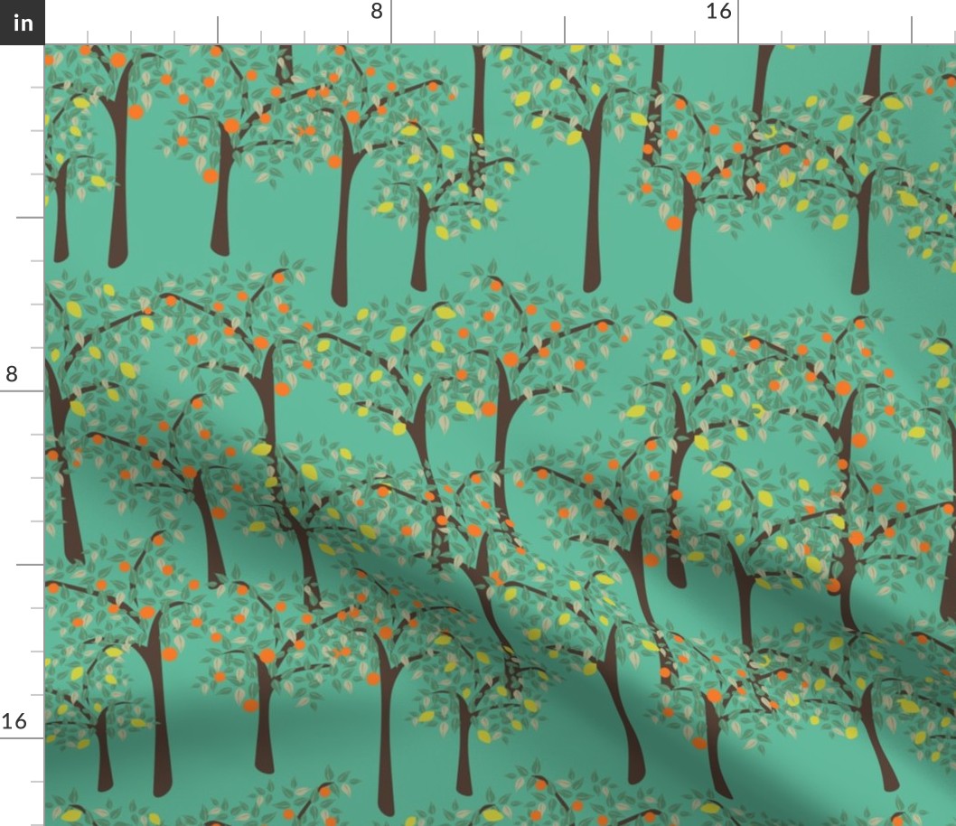 lemon and orange trees