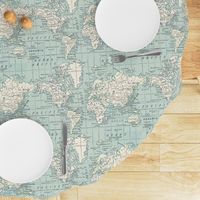 Soft Blue and cream map