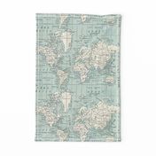 Soft Blue and cream map