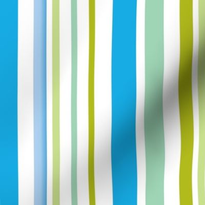 Stripes in greens and blues
