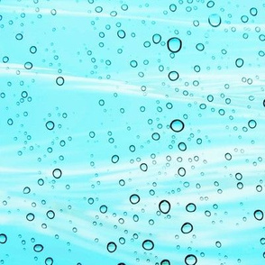 Light Blue Water Droplets / Underwater Bubbles