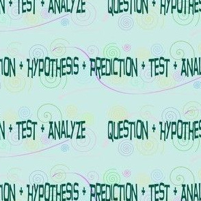 SCIENCE METHOD: Question + Hypothesis + Prediction + Test + Analyze  