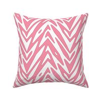 feathered zigzag in pink and white