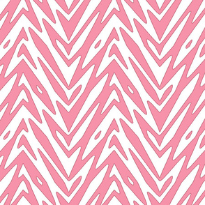 feathered zigzag in pink and white