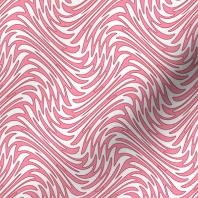 Art Nouveau feather swirl - pink and white