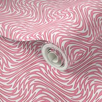 Art Nouveau feather swirl - pink and white