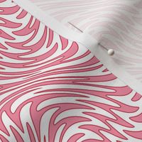 Art Nouveau feather swirl - pink and white