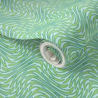 Art Nouveau feather swirl - serene greens