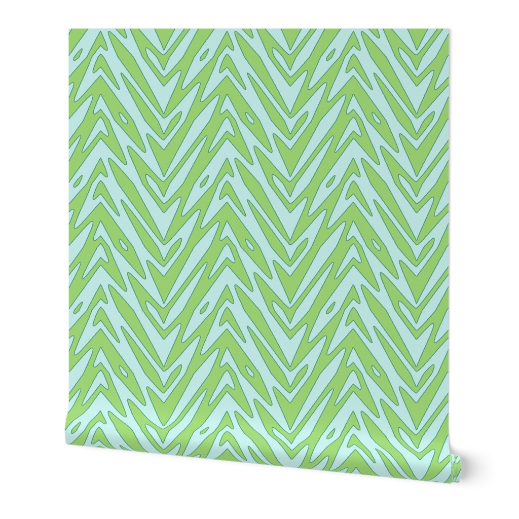 feather zigzag in serene greens