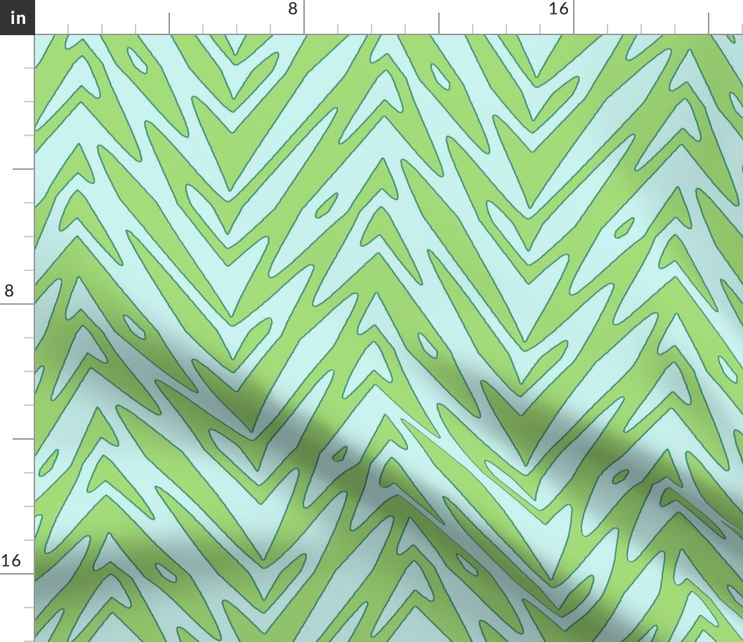 feather zigzag in serene greens