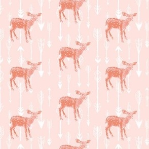 Deer and Arrows on Peachy Pink