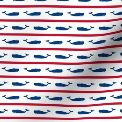 Nautical Stripe whales small