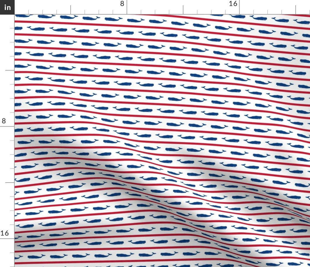 Nautical Stripe whales small