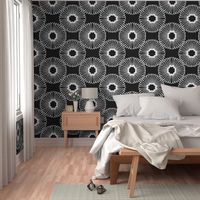 Large Floral - Black/white