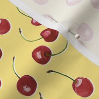 cherries on yellow