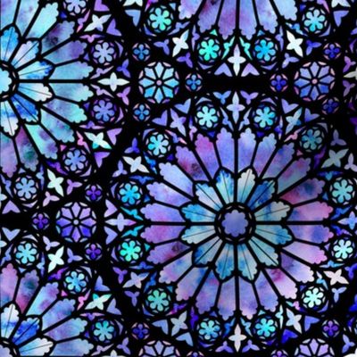 Painted Rose Windows (Blue - Medium)