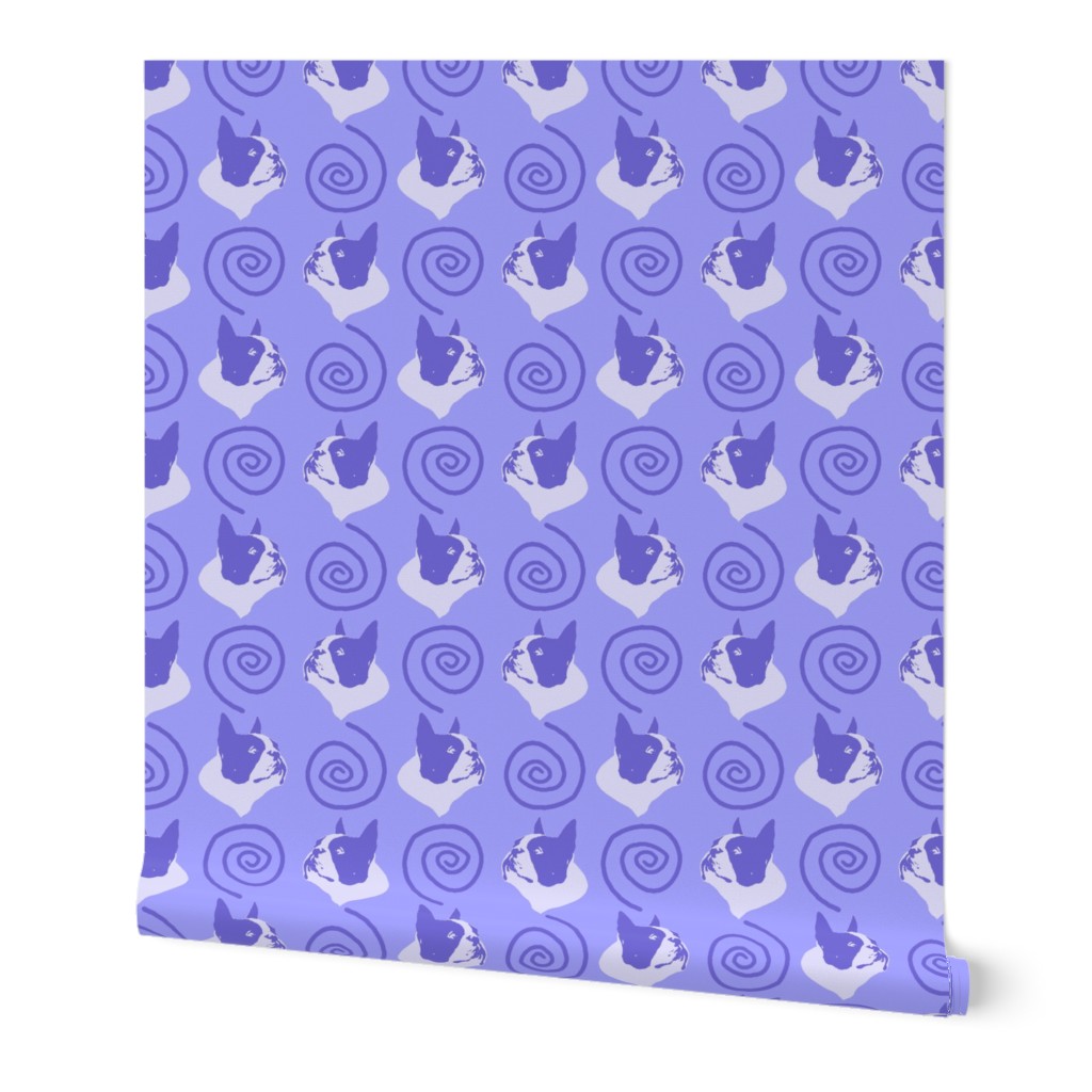 Whimsical Boston Terrier faces - purple