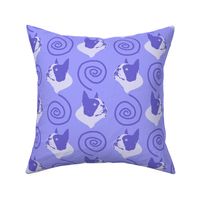 Whimsical Boston Terrier faces - purple