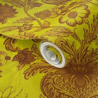 Parrot Damask ~ Two Tone ~ Dictator and Sepia ~ Moire