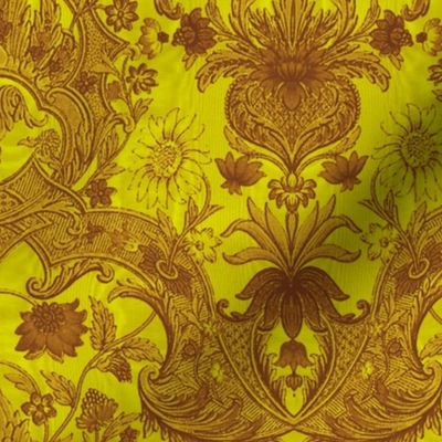 Parrot Damask ~ Two Tone ~ Dictator and Sepia ~ Moire