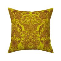 Parrot Damask ~ Two Tone ~ Dictator and Sepia ~ Moire