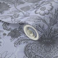 Parrot Damask ~ Two Tone ~ Versailles Fog and Pewter ~ Moire