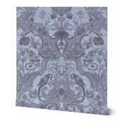 Parrot Damask ~ Two Tone ~ Versailles Fog and Pewter ~ Moire
