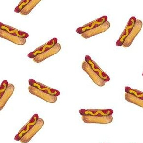 watercolor hot dogs