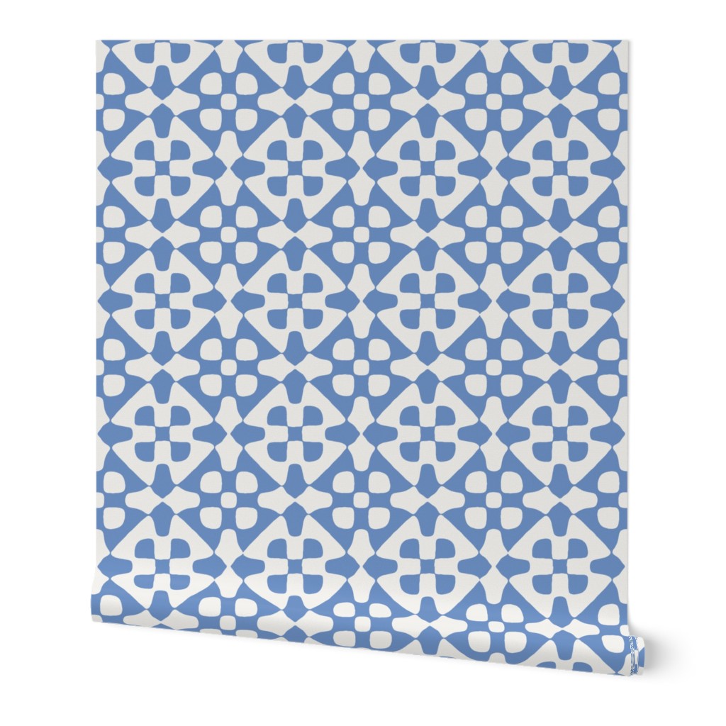 diamond checker in fifties blue and pale grey