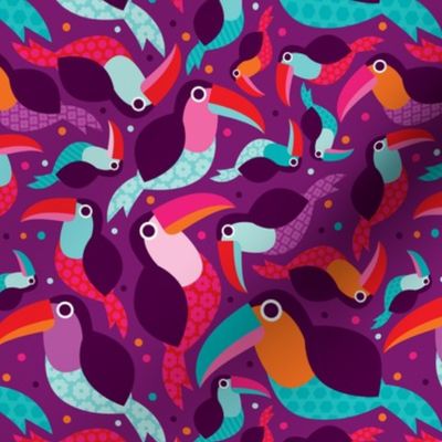 Brazillian tucan bird illustration pattern