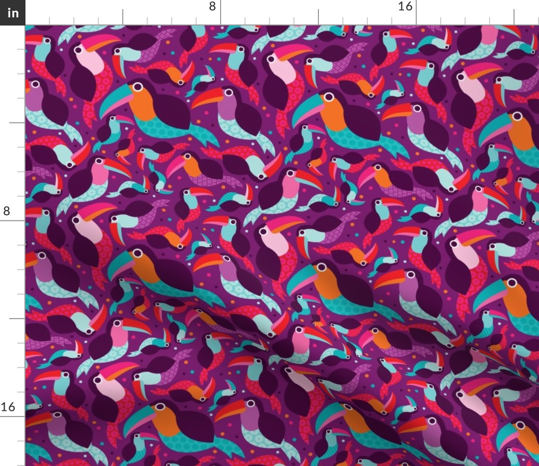Brazillian tucan bird illustration pattern