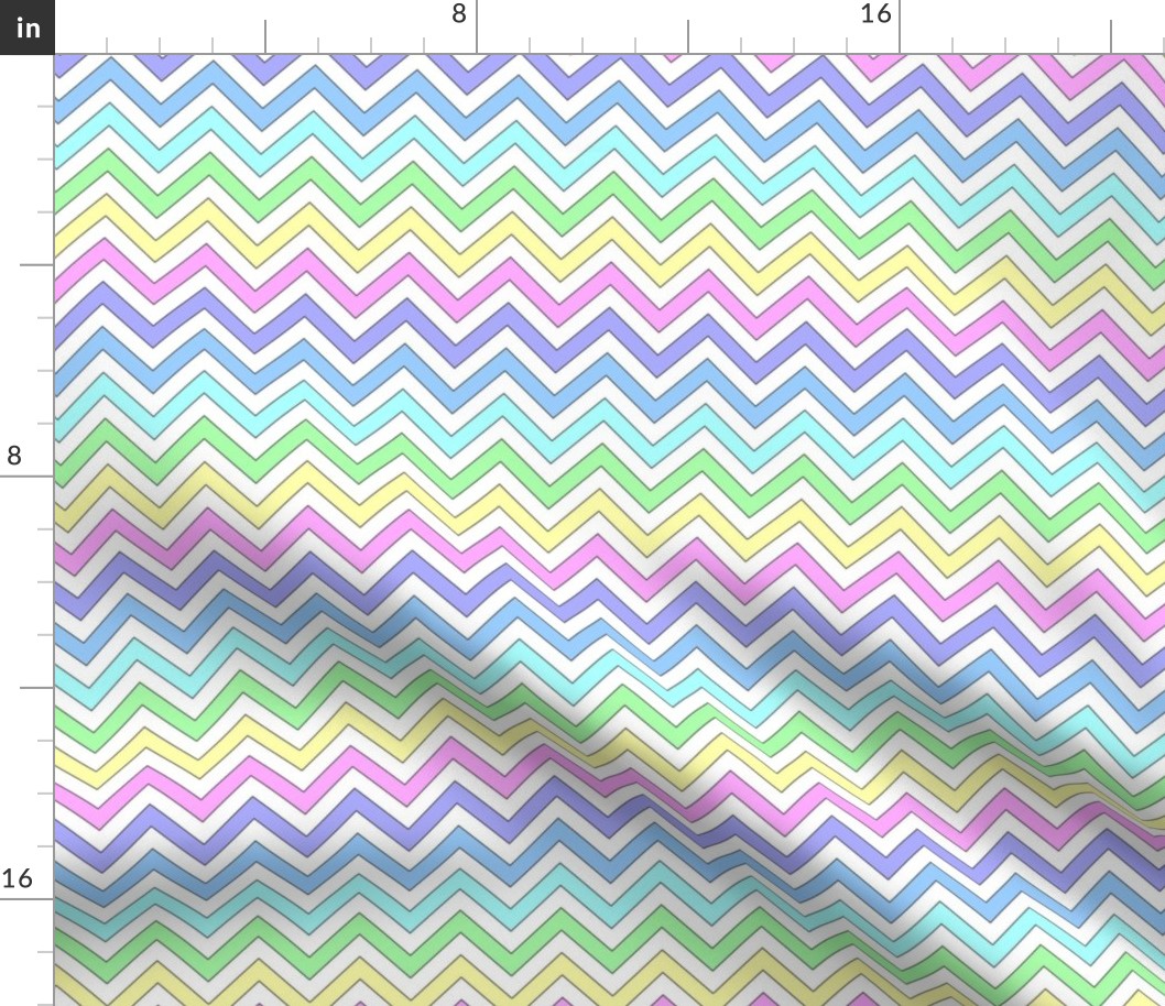 Pastel chevron on white