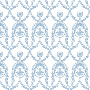 NeoClassical Birds in blueberry blue