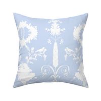 Rococo Garden Silhouette in blueberry blue