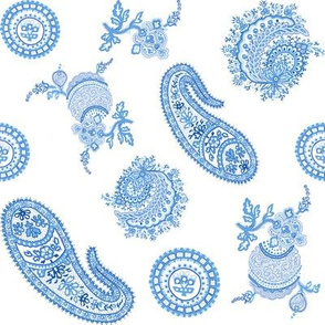 Paisley in delft blue