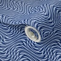 Art Nouveau feather swirl - blue