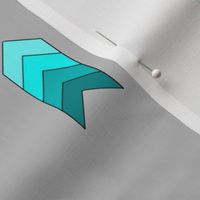 Aqua arrow on Gray