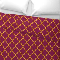 Merlot and Gold Quatrefoil